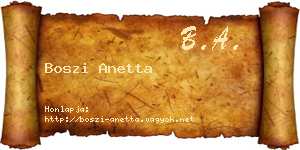 Boszi Anetta névjegykártya